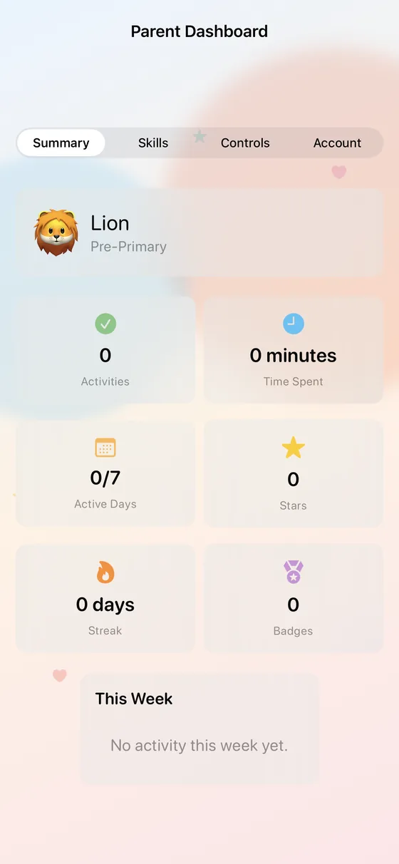 Meet Anvi parent dashboard with PIN lock and privacy protection